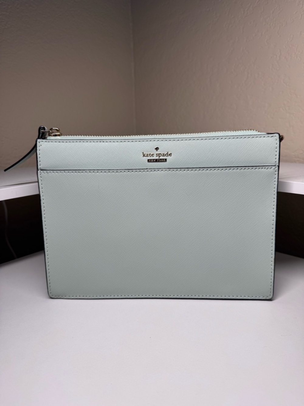 Kate Spade Light Green Crossbody Bag • Saffiano Leather Mini Purse